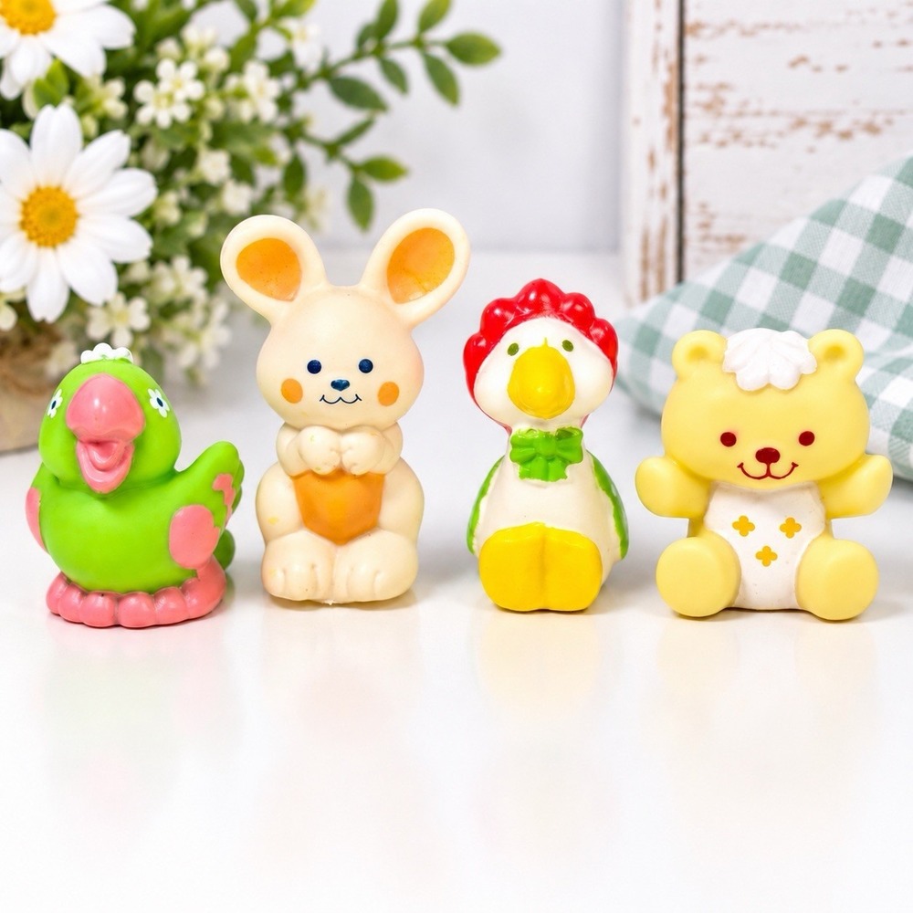 VTG 1980s Strawberry Shortcake Pets Figures Lot 4 Parrot Mouse Gooseberry Bear